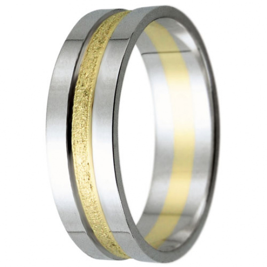Snubní prsteny kolekce HARMONY18, materiál bílé, žluté zlato 585/1000, váha: u velikosti 54mm - 4.30