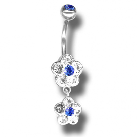 Piercing s krystaly Swarovski Flower02 G