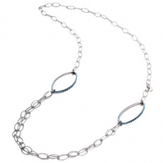 Ocelový náhrdelník Mooby Circle Blue MC196