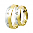 Snubní prsteny Lucie Gold Charlotte S_075, materiál bílé , žluté zlato 585/1000, zirkon, váha: průmě