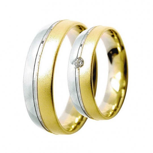 Snubní prsteny Lucie Gold Charlotte S_075, materiál bílé , žluté zlato 585/1000, zirkon, váha: průmě
