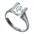 Zásnubní prsten Dianka 820, materiál bílé zlato 585/1000, zirkon roháček 6x6mm, váha: u velikosti 54