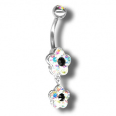 Piercing s krystaly Swarovski Flower02 I