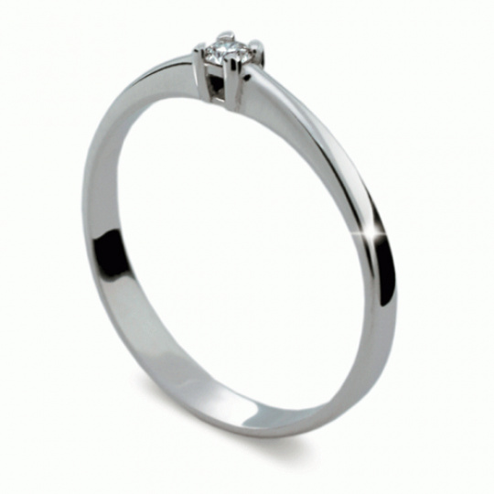 Briliantový prsten Danfil DF1904, materiál bílé zlato 585/1000, 1x briliant SI1/G = 0.061 ct, váha: