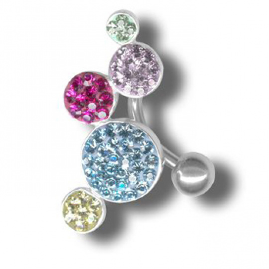 Piercing s krystaly Swarovski Boules F