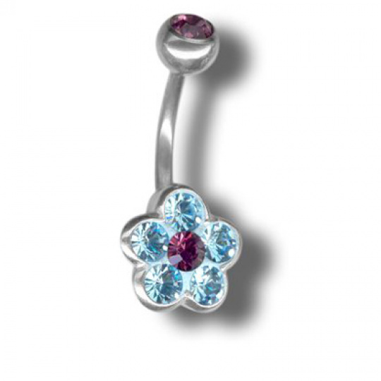 Piercing s krystaly Swarovski Flower01 H