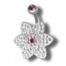 Piercing s krystaly Swarovski Flower07 A