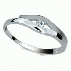 Briliantový prsten Danfil DF1745, materiál bílé zlato 585/1000, 1x briliant SI1/G = 0.050 ct, váha: