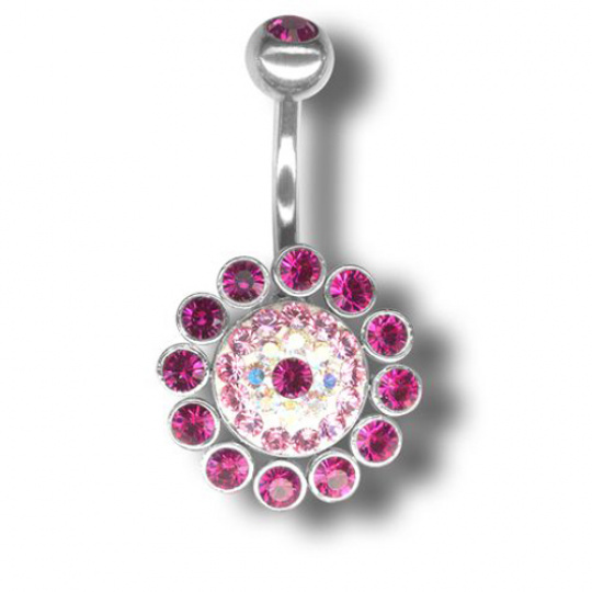 Piercing s krystaly Swarovski Flower04 E