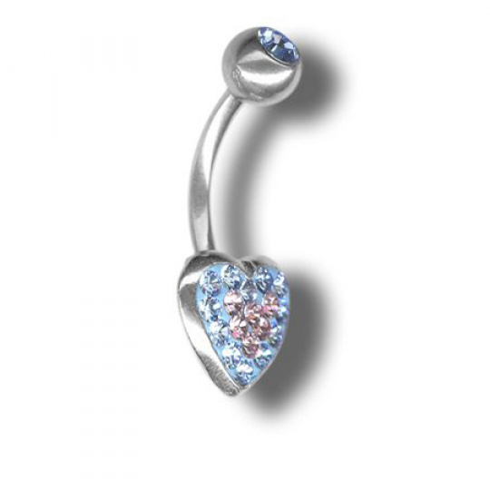 Piercing s krystaly Swarovski Heart01 H