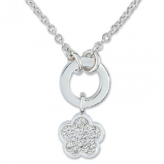 Stříbrný náhrdelník Cacharel CSC020Z42, materiál stříbro 925/1000, zirkon, váha: 4.90g