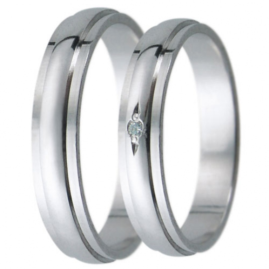 Snubní prsteny kolekce D22, materiál bílé zlato 585/1000, zirkon , váha: u velikosti 54mm - 3.00g