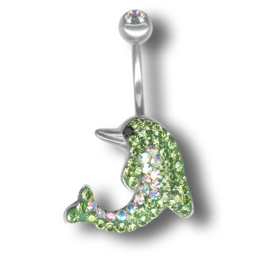 Piercing s krystaly Swarovski Dolphin02 E