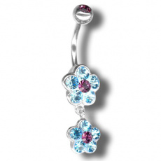 Piercing s krystaly Swarovski Flower02 H