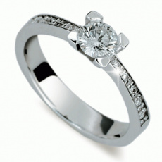 Briliantový prsten Danfil DF1961, materiál bílé zlato 585/1000, 11x briliant SI1/G = 0.802 ct, váha: