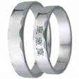 Snubní prsteny kolekce D16, materiál bílé zlato 585/1000, zirkon , váha: u velikosti 54mm - 3.00g