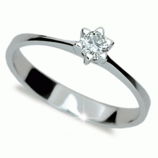 Briliantový prsten Danfil DF1953, materiál bílé zlato 585/1000, 1x briliant SI1/G = 0.170 ct, váha: