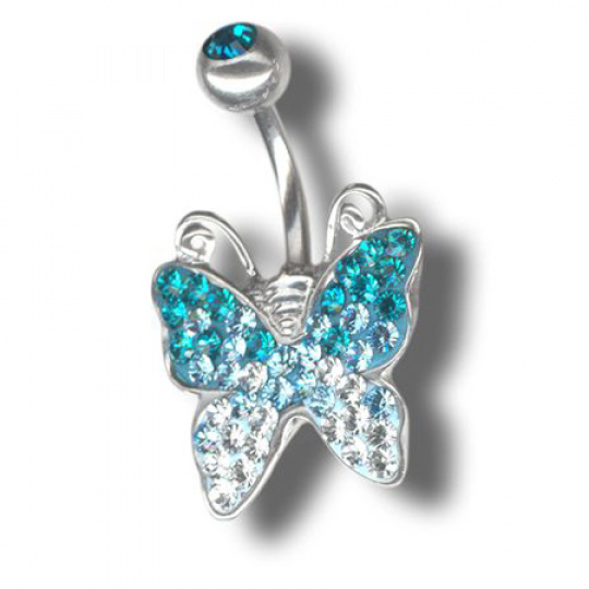 Piercing s krystaly Swarovski Butterfly I