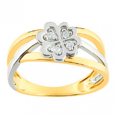 Zlatý prsten Cacharel XE001XB3, materiál žluté, bílé zlato 585/1000, diamant-0.07 ct, váha: 3.70g
