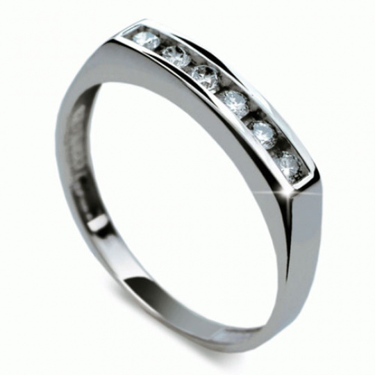 Briliantový prsten Danfil DF1863, materiál bílé zlato 585/1000, 6x briliant SI1/G = 0.192 ct, váha:
