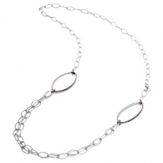 Ocelový náhrdelník Mooby Circle Purple MC202