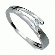 Briliantový prsten Danfil DF1716, materiál bílé zlato 585/1000, 1x briliant SI1/G = 0.060 ct, váha: