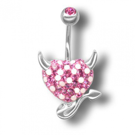 Piercing s krystaly Swarovski Devil Heart E