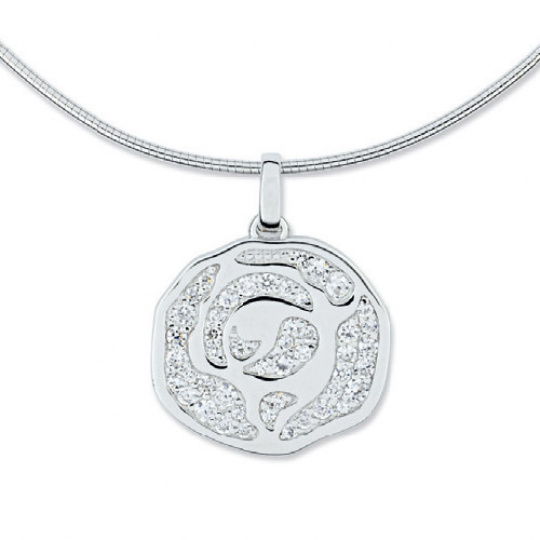 Stříbrný náhrdelník Cacharel CSC200Z40, materiál stříbro 925/1000, zirkon, váha: 7.40g