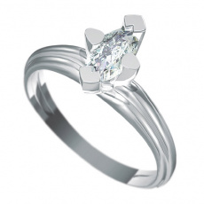 Zásnubní prsten s briliantem Dianka 818, materiál bílé zlato 585/1000, briliant SI1/G 8x4mm, váha: u