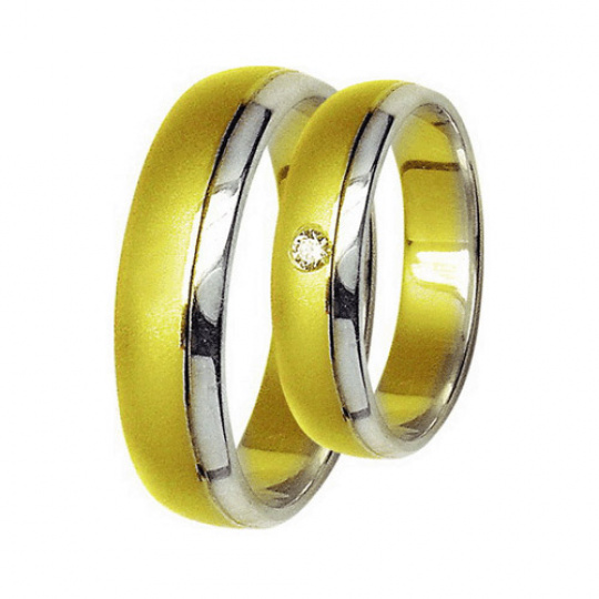Snubní prsteny Lucie Gold Charlotte S-175, materiál bílé, žluté zlato 585/1000, zirkon, váha: průměr