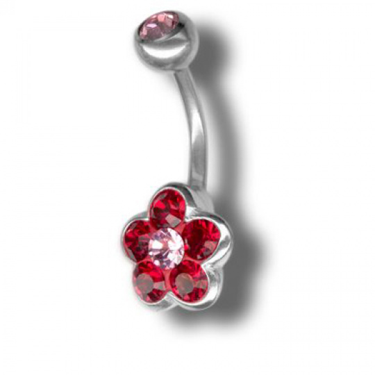 Piercing s krystaly Swarovski Flower01 C