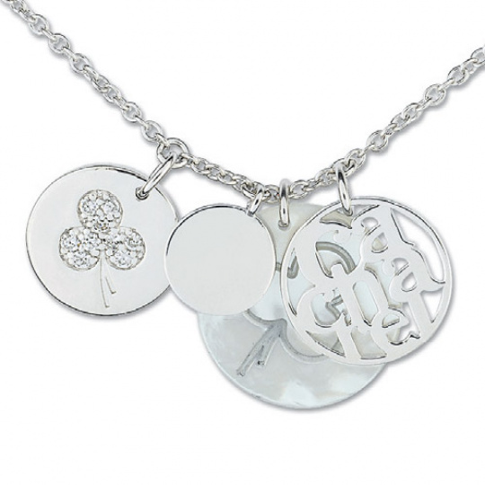 Stříbrný náhrdelník Cacharel CMC138HZ5, materiál stříbro 925/1000, zirkon, perleť, váha: 6.40g