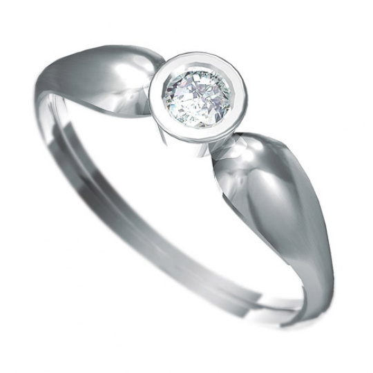 Zásnubní prsten s briliantem Dianka 806, materiál bílé zlato 585/1000, briliant SI1/G 4.00mm, váha: