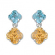 Zlaté náušnice Cacharel XW301GTC, materiál bílé zlato 585/1000, topaz, citrín, váha: 1.60g