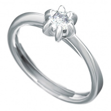 Zásnubní prsten s briliantem Dianka 812, materiál bílé zlato 585/1000, briliant SI1/G 4.00mm, váha: