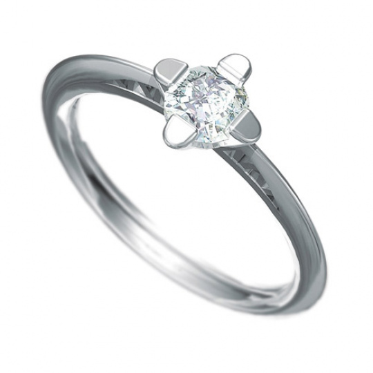 Zásnubní prsten s briliantem Dianka 802, materiál bílé zlato 585/1000, briliant SI1/G 5.00mm, váha: