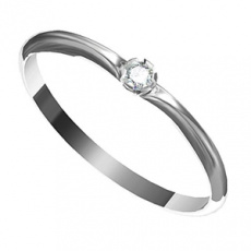Zásnubní prsten s briliantem Leonka 001, materiál bílé zlato 585/1000, briliant SI1/G - 2.25 mm, váh
