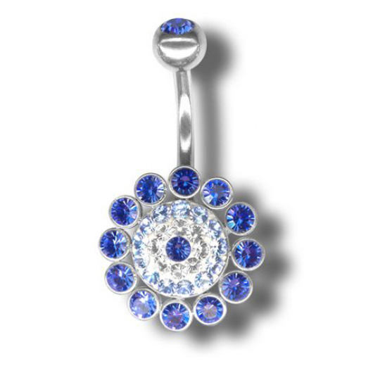 Piercing s krystaly Swarovski Flower04 B