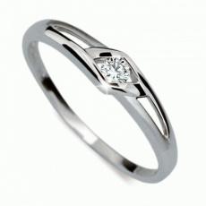 Briliantový prsten Danfil DF1633, materiál bílé zlato 585/1000, 1x briliant SI1/G = 0.075 ct, váha: