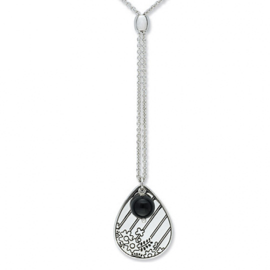 Stříbrný náhrdelník Cacharel COC197N40, materiál stříbro 925/1000, onyx, váha: 8.80g